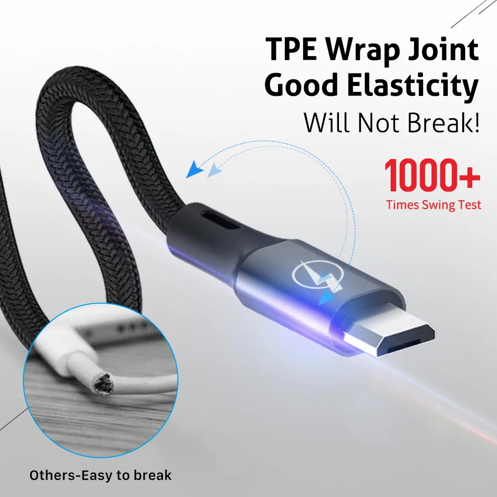 SooPii 0,3 м/1,2 м 3 в 1 USB кабель для Iphone Micro USB кабель для устройств Android type-c 3A кабель для быстрой зарядки для samsung S9