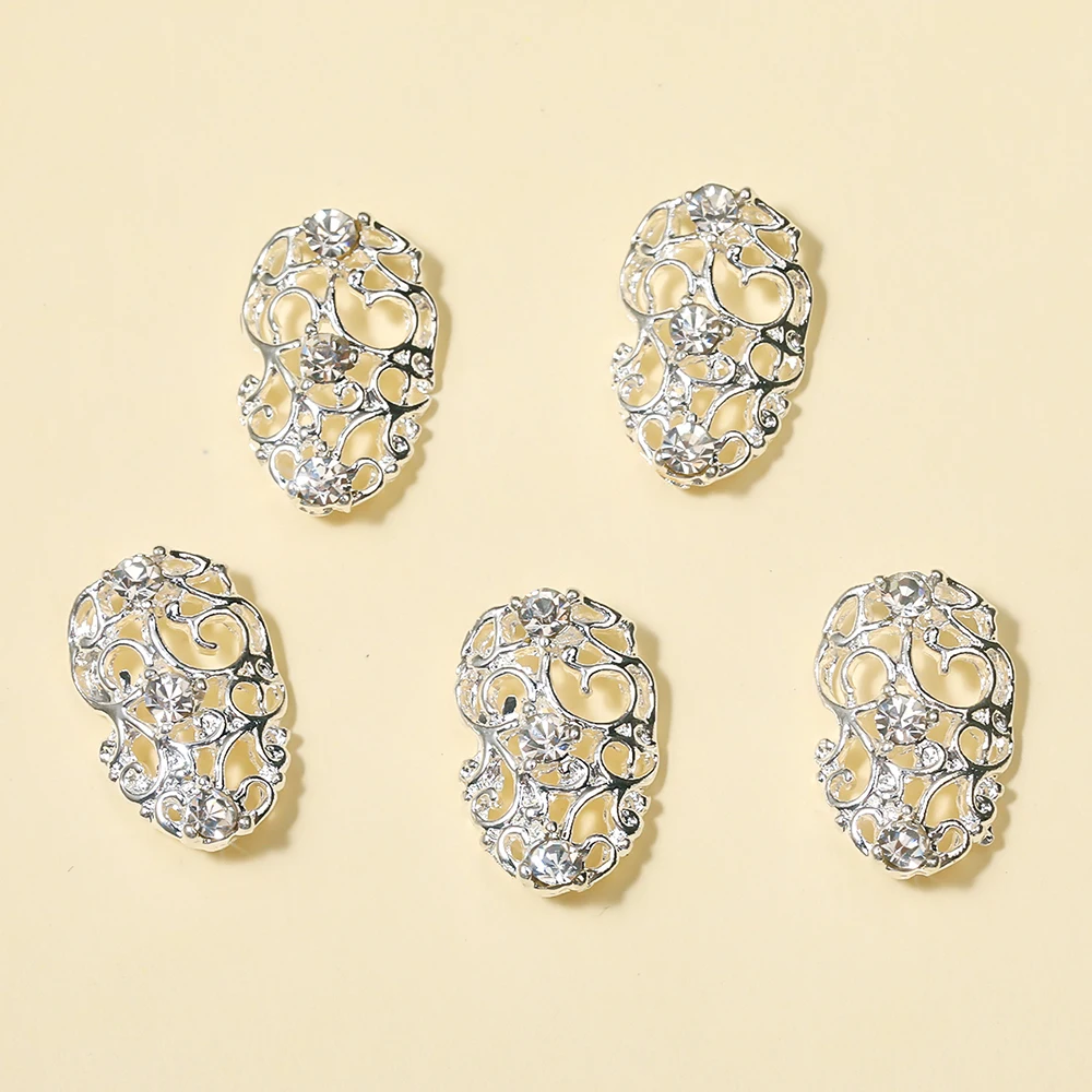 

5 шт. легкие Роскошные блестящие искусственные ногти стразы из сплава полые Свадебные носимые искусственные ногти с бриллиантами творчески...