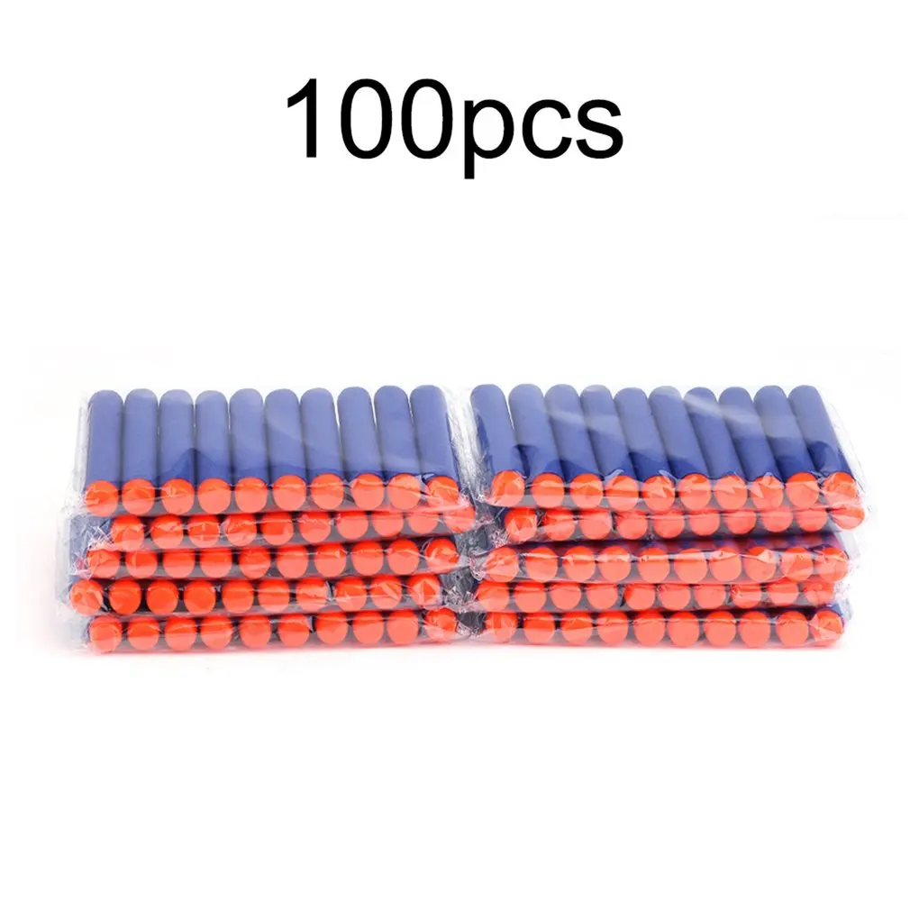 Juego de dardos blandos de pistola de juguete para ni&ntilde;os, repuesto de cabeza redonda, esponja, Arma de juguete para ni&ntilde;os, 100-0