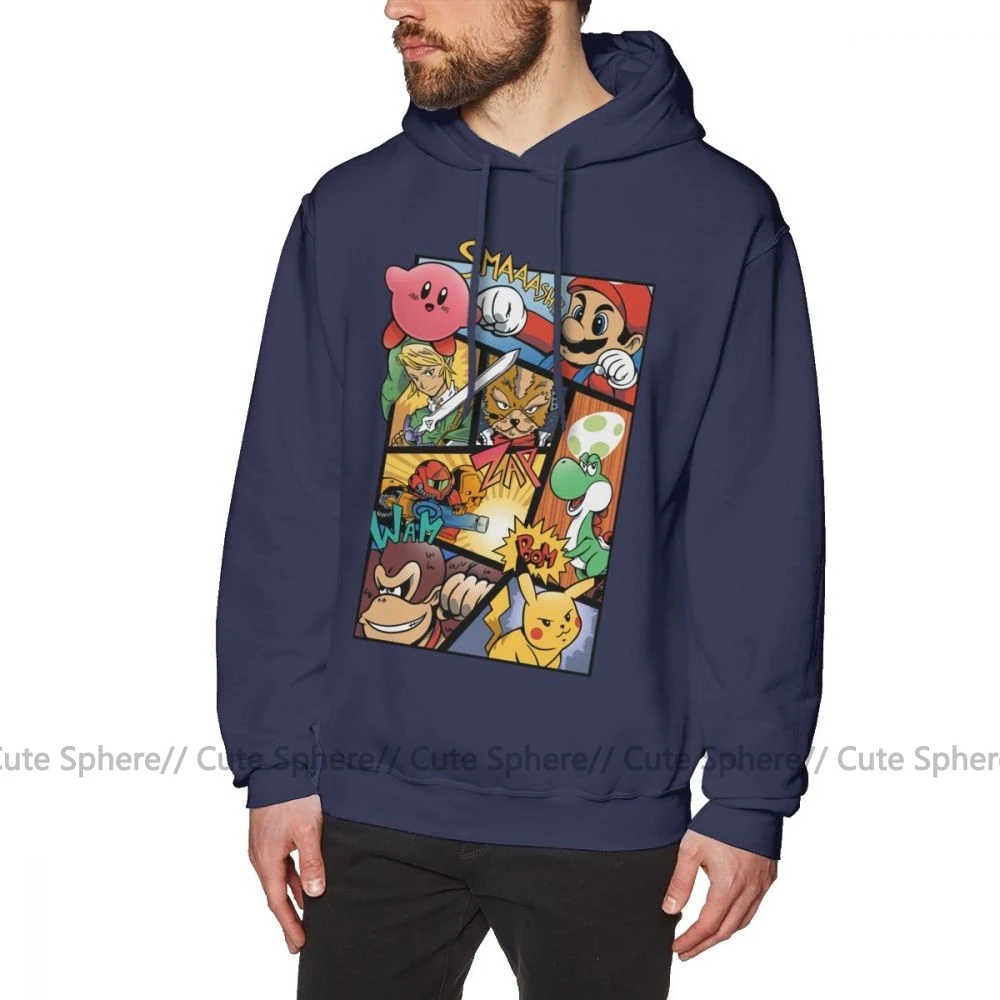 Smash Bros Толстовка Dairanto Smash Bros толстовки свободный Зимний пуловер Толстовка длинная синяя хлопковая Стильная мужская XXL толстовка - Цвет: Navy Blue