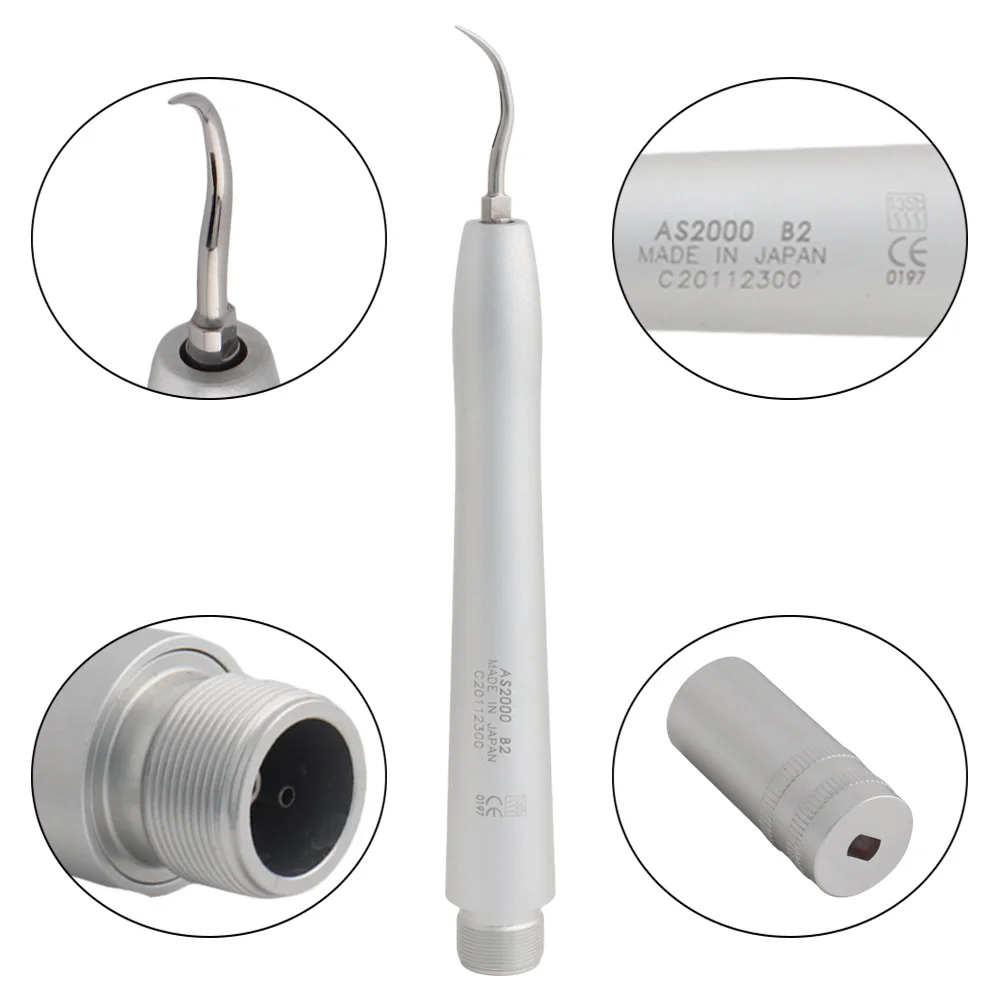 

Dental Air Scaler Handpiece Lab Sonic Perio Hygienist Scaling Borden 2 Hole B2 with 3 Tips AS2000