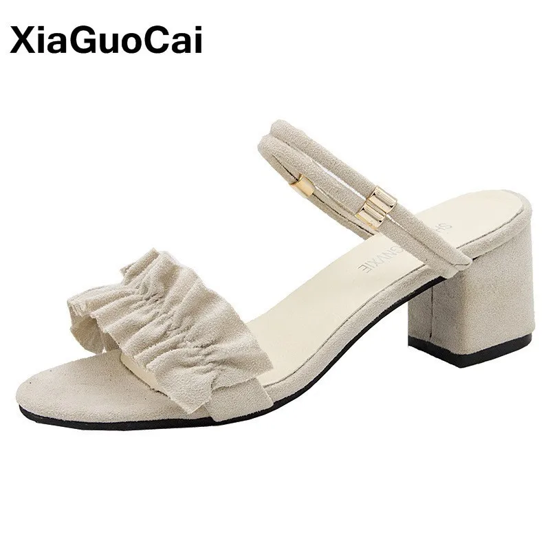 Женские сандалии кружевные плиссированные пикантные вечерние туфли на высоком