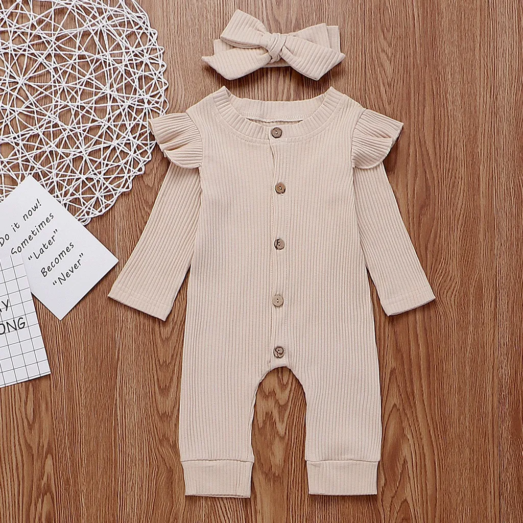 Комбинезон для новорожденных девочек и мальчиков Трикотажный Хлопковый