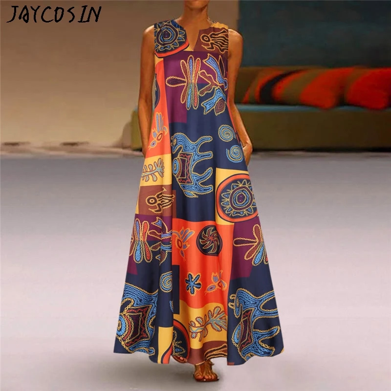 Женское платье макси на Хэллоуин JAYCOSIN повседневное винтажное с v-образным