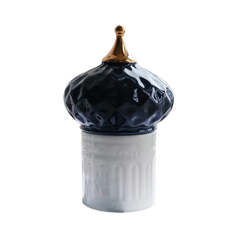 Diy Canlde держатель русский замок банка для хранения керамический дом декоративный