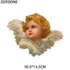 Термоклейкие нашивки ZOTOONE для детей, модная одежда сделай сам, аппликация для футболки, Термотрансферная виниловая мультяшная Милая наклейка с крыльями ангела