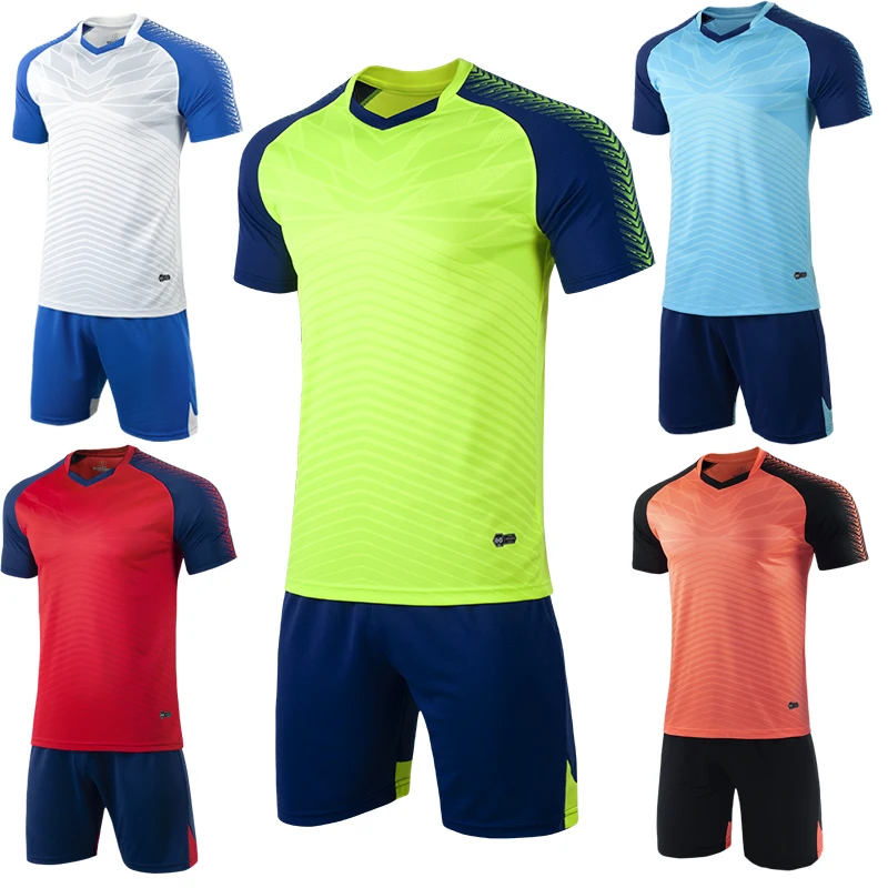 Мужская синяя Футбольная Футболка с коротким рукавом форма для взрослых детская