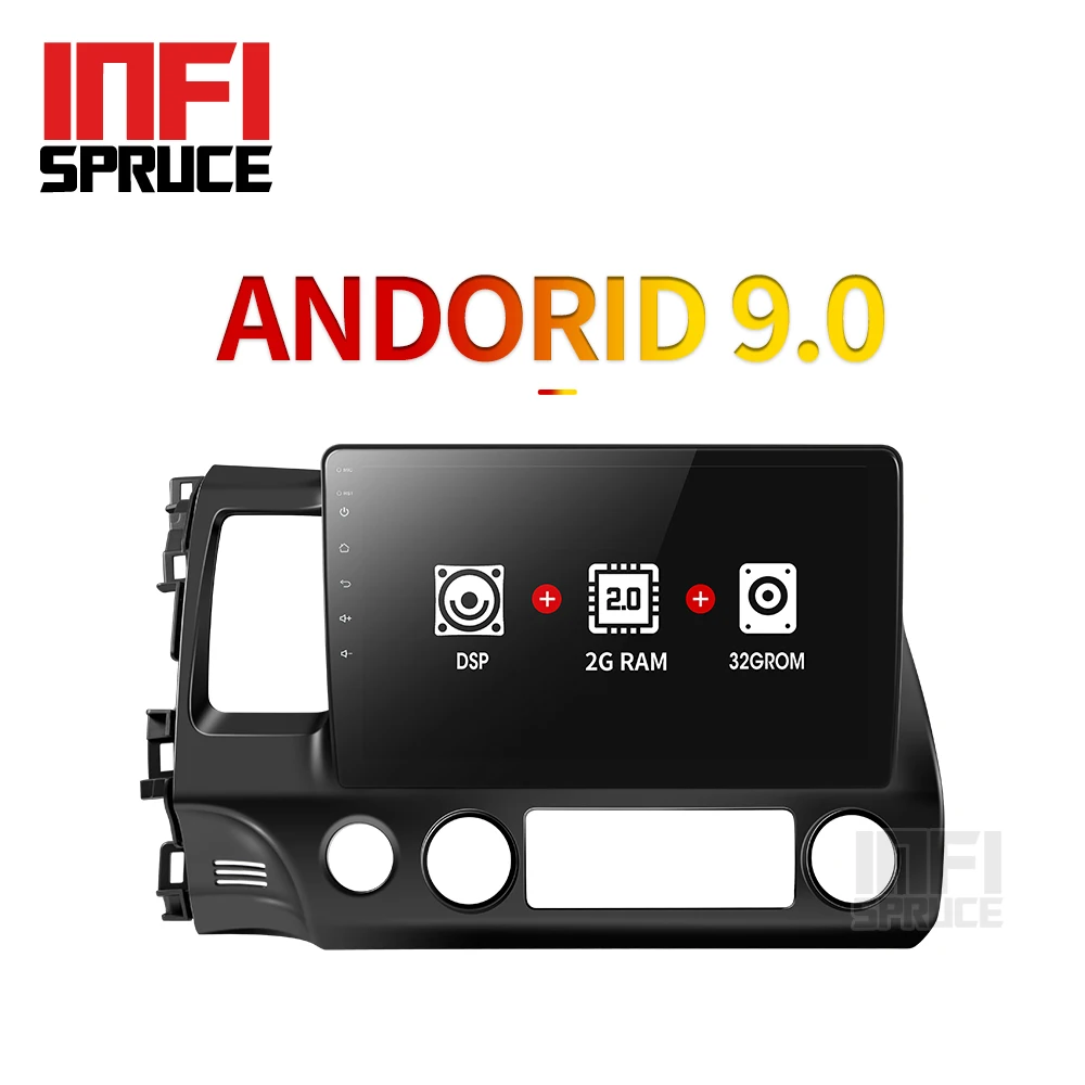 Автомобильный dvd gps Infispruce android 9 0 для honda civic 2006 2011 с радио навигацией поддержкой mirror