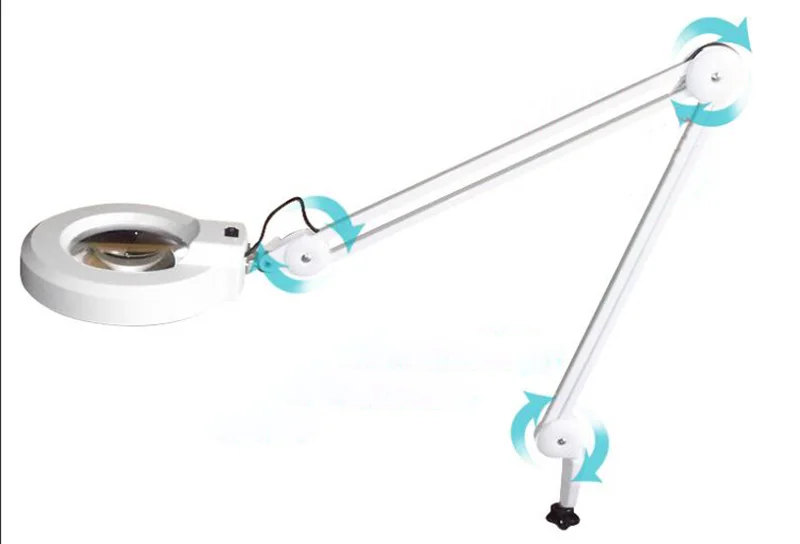 Большая Лупа с зажимом 220 В 10X лупа зеленым оптическим стеклом складная подставка