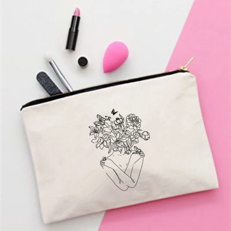 

Women Sketch Female Printed Make up bag Fashion Women Cosmetics Organizer Bag for Travel Colorful Storage Bag for Lady Bag