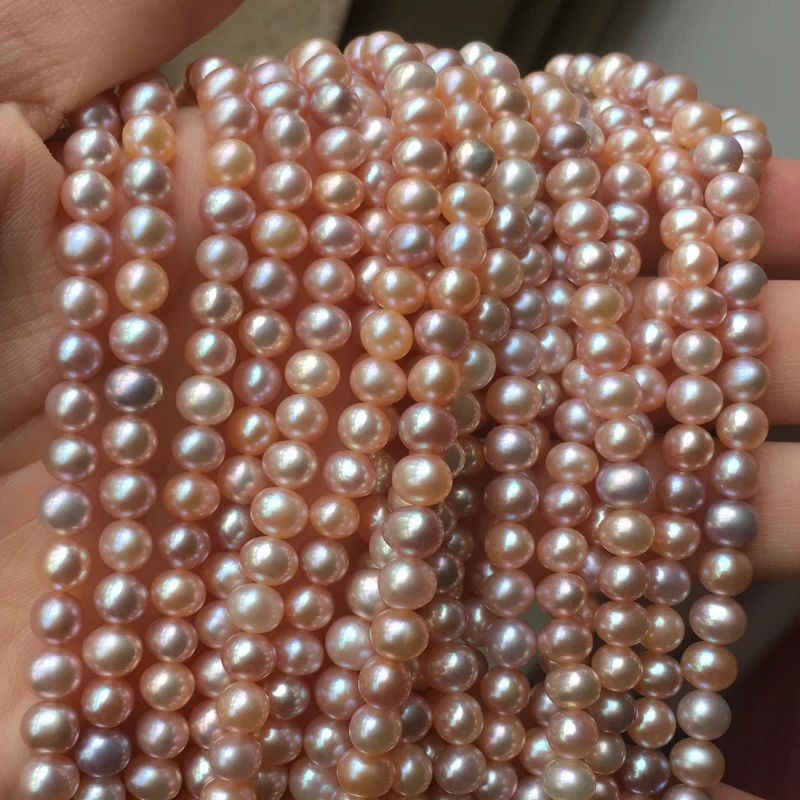 

Freshwater Pearl necklace Round shape with Size 5.5-6mm perfect luster for Jewelry DIY loose pearl strands