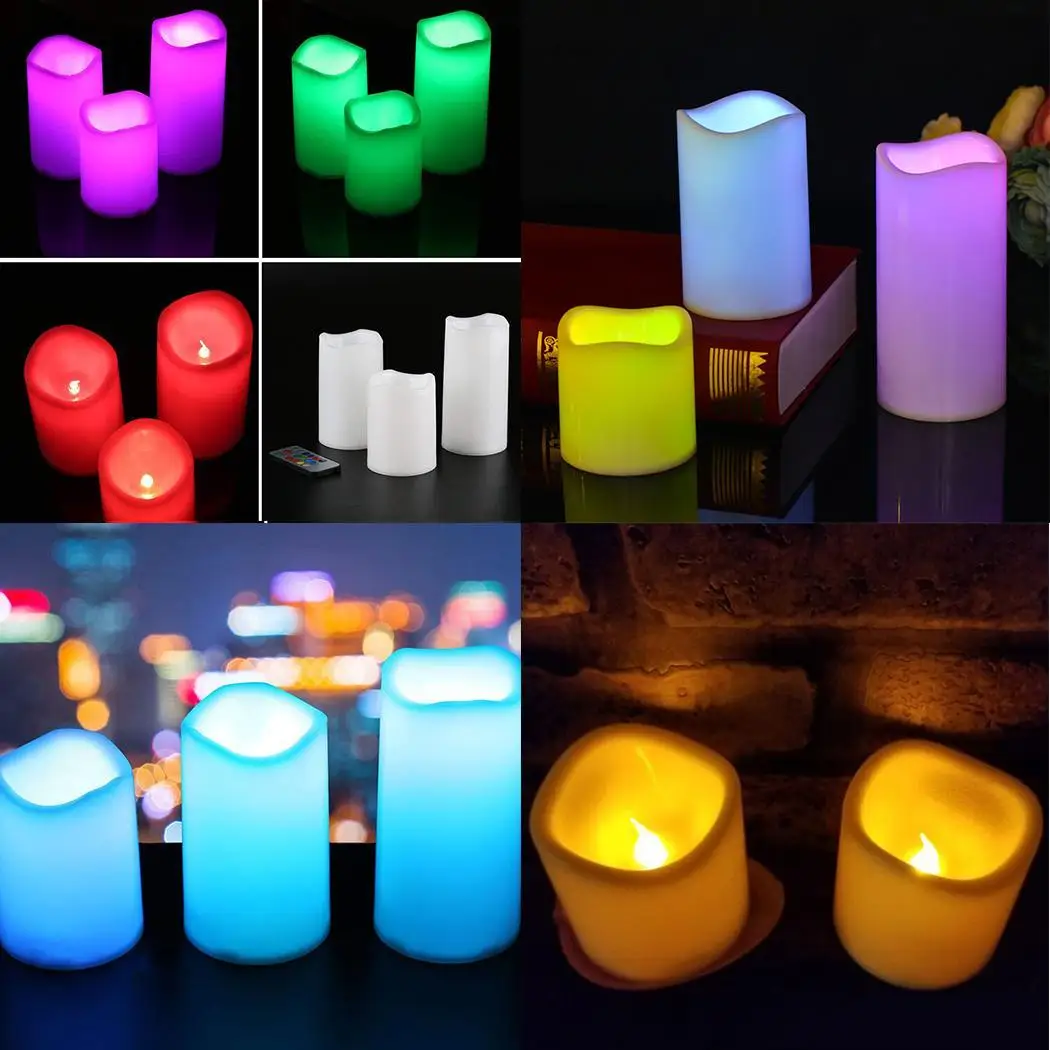 Цветной электронный свечной светильник светодиодный свадебные принадлежности 7