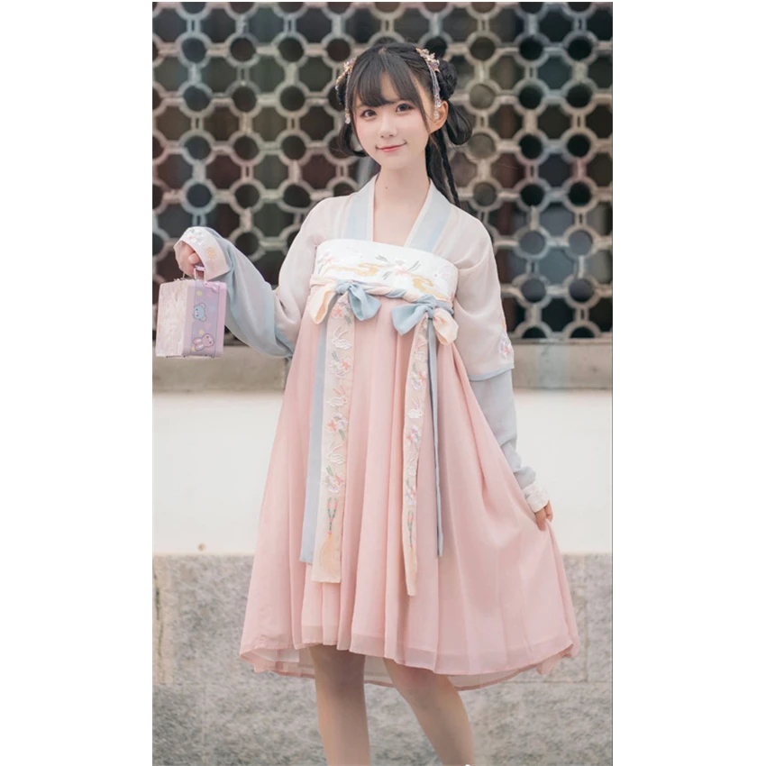 Восточная женщина китайские традиционные костюмы Hanfu в ретро-стиле для танцев