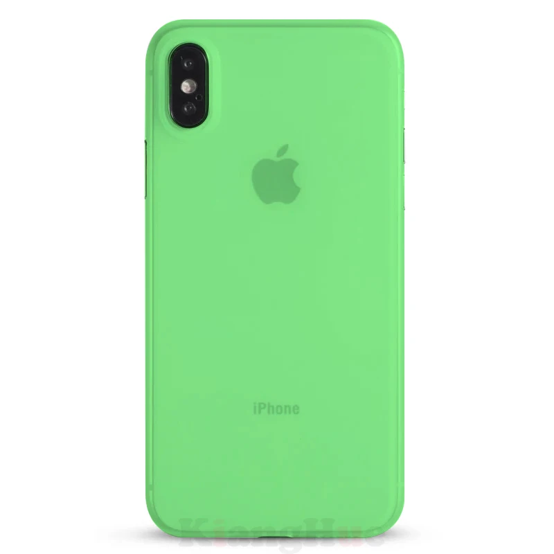 Светло-зеленый 0,3 мм ультра тонкий чехол для телефона для Iphone 11 Pro Xs Max Xr X 8 7 6s 6 5S Plus Жесткий Pc матовый прозрачный чехол для телефона тонкий - Цвет: Светло-зеленый