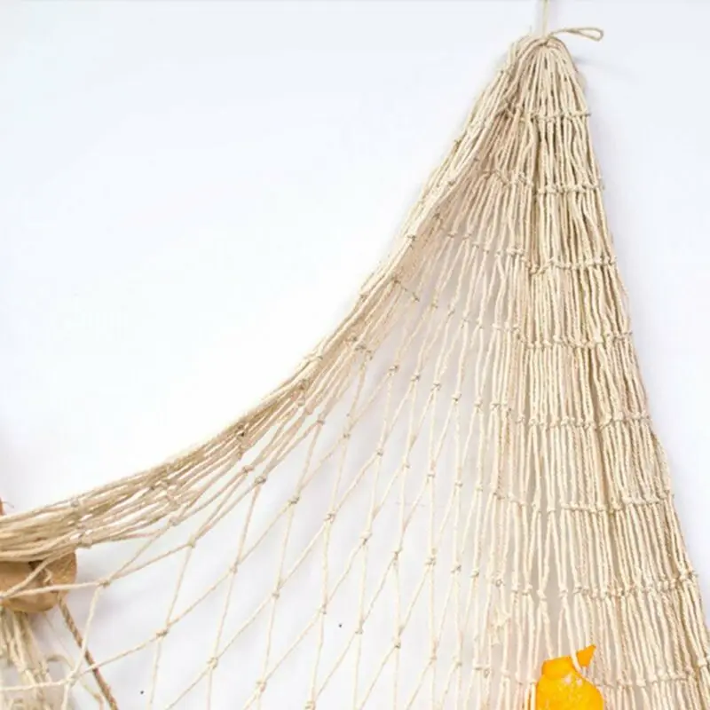 2019 Fahsion New Home Decor Beige Seaside Beach Theme Decorative Sea Ocean Fish Net Wall Party |