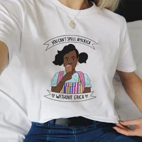 showtly stranger things season 3 t shirt women upside down tshirt you cant spell america without erica printed words clothing