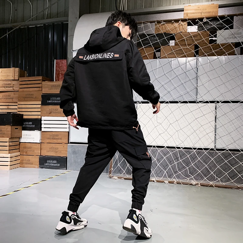 Костюм спортивный мужской из 2 предметов кофта с капюшоном и штаны пуловер