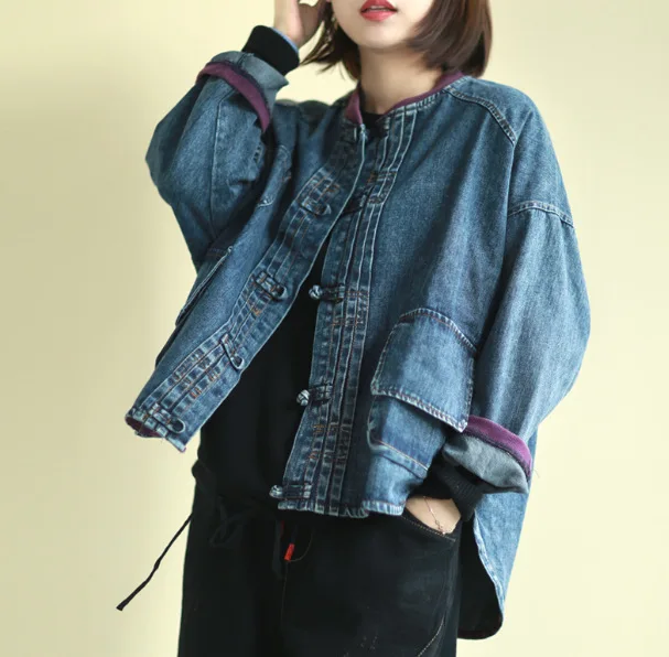 Women Spring Single Breasted Denim Jackets Ladies Vintage Handmade Button Coat Outerwear Female 2020 | Женская одежда
