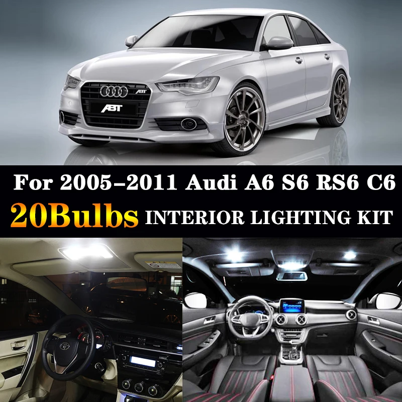 20 шт. X canbus 100% без ошибок для Audi A6 S6 RS6 C6 Avant Wagon светодиодный купольный светильник