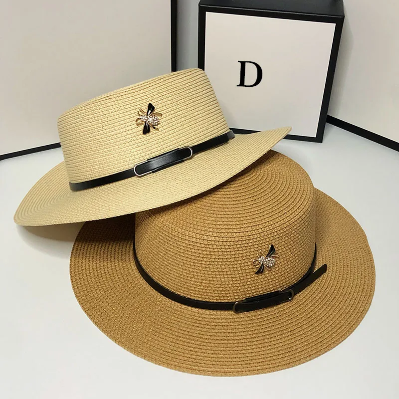 Шляпа плетеная женская Соломенная Панама от солнца в стиле ретро с плоским