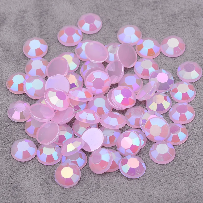 JUNAO 6 7 8 mm Yellow AB Glitter Round Rhinestones Flatback Acrylic Crystal Non Hotfix Strass Diamond Decorative Apparel Garment | Дом и сад