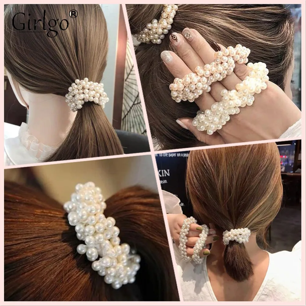 Girlgo Boho модные Романтические искусственные жемчужные повязки для волос аксессуары для волос для женщин трендовые Эластичные Свадебные подарки заколки Bijoux