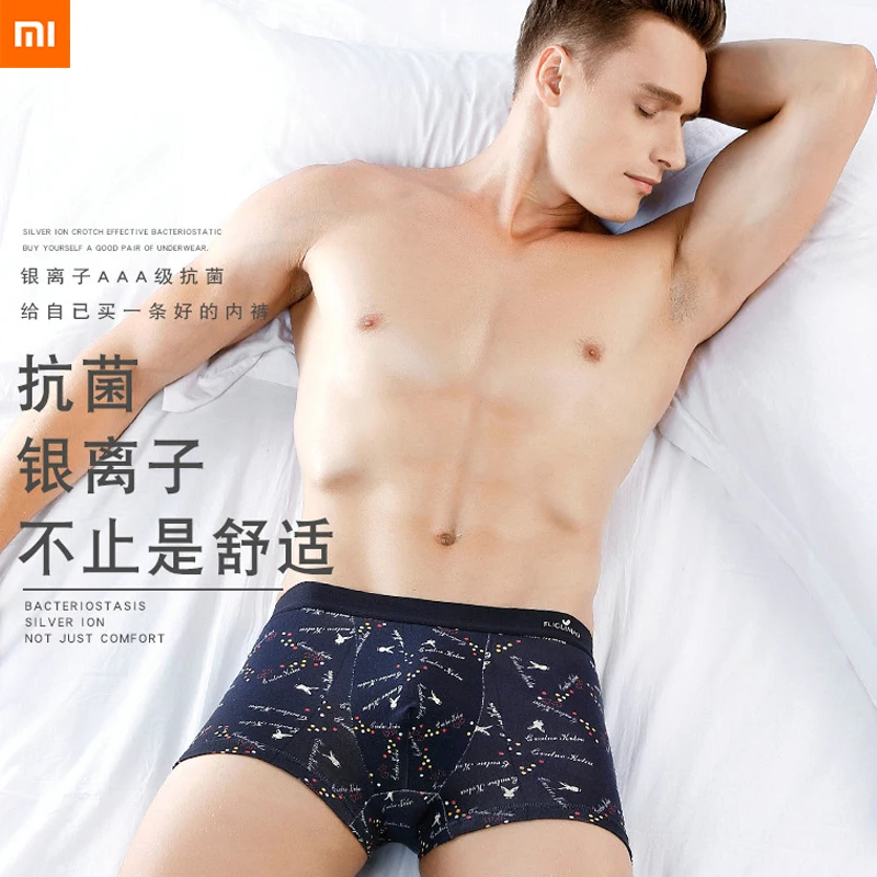 4 шт./лот Xiaomi Mijia Мужское нижнее белье боксеры хлопковые Модные мужские трусы с