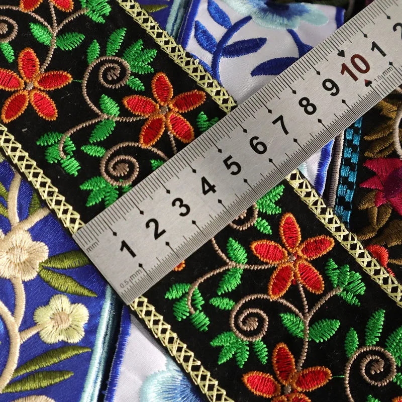 Вышивка лентами Цветочная кружевная отделка 1 ярд для рукоделия одежды