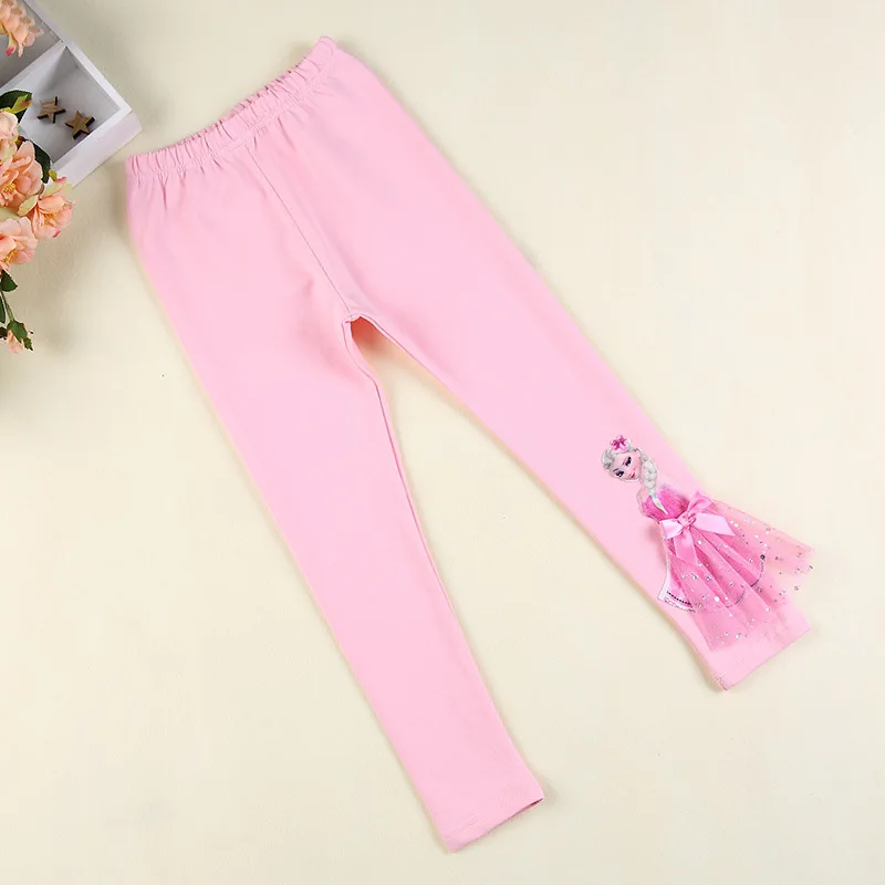 8816-pants 8 Детские осенние штаны для девочек с изображением принцессы Эльзы, 3D 3D кукла, леггинсы с вышивкой Анны и Софии, леггинсы с бантом для девочек милый костюм - Цвет: 8816-pants 8