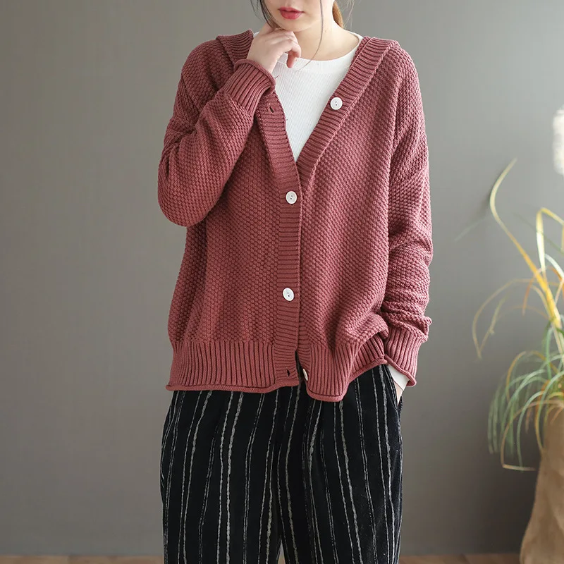 Осенний свитер женский большой размер вязаные свободные куртки 2019 новые женские