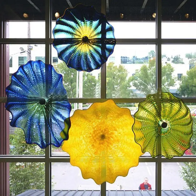 

Italian Design Murano Glass Flowers for Home Turkish Flower Wall Art Stained Colored Glass Plates Murano Art Glass Wall Lights