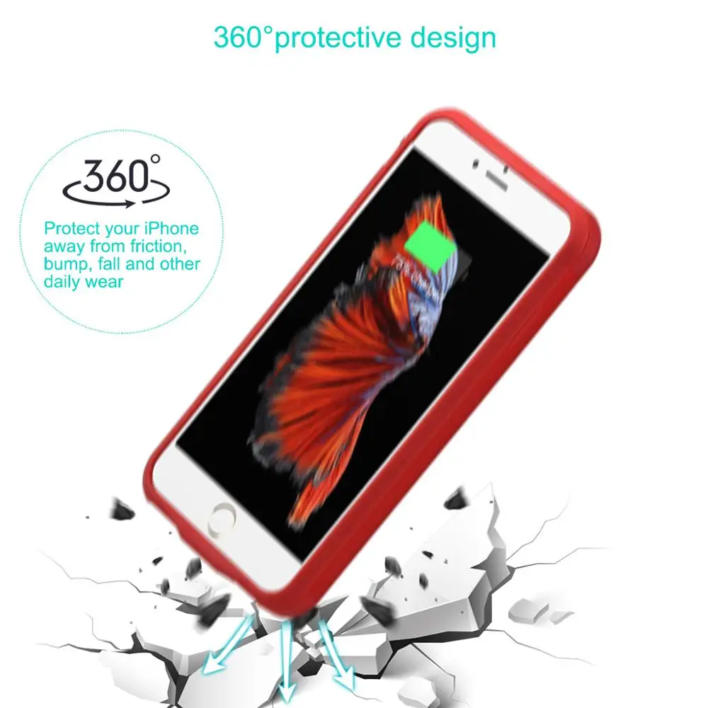 Чехол для зарядного устройства iPhone 7 8 Plus чехол аккумулятора зарядки ультра