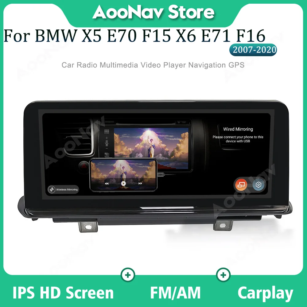 

Автомагнитола на Android 11 с сенсорным экраном для BMW X5 F15 E70 X6 E71 2007-2020, система NBT, GPS-навигация, мультимедийный плеер
