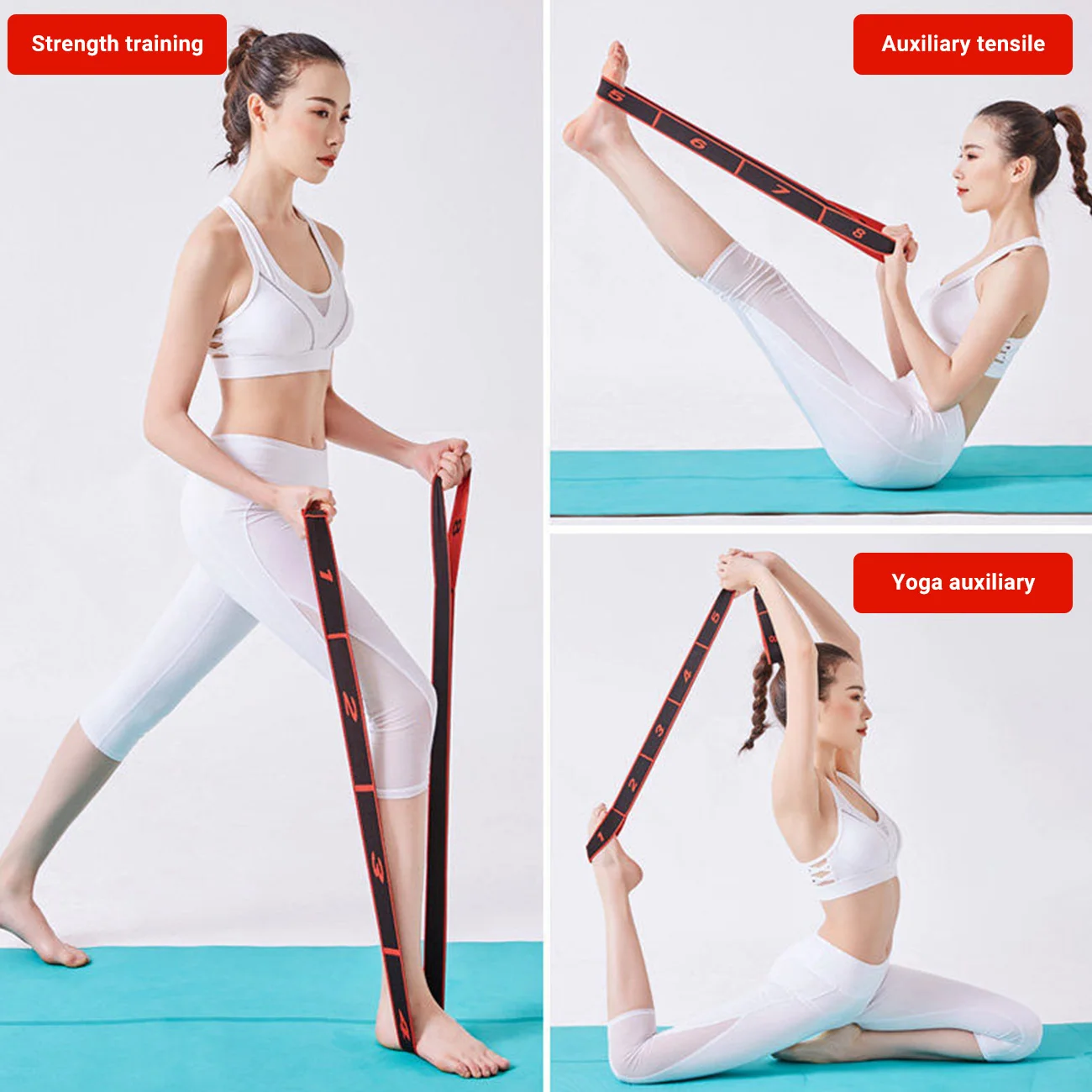 Йога тянуть ремень Эспандеры латекс эластичный материал Фитнес обучения