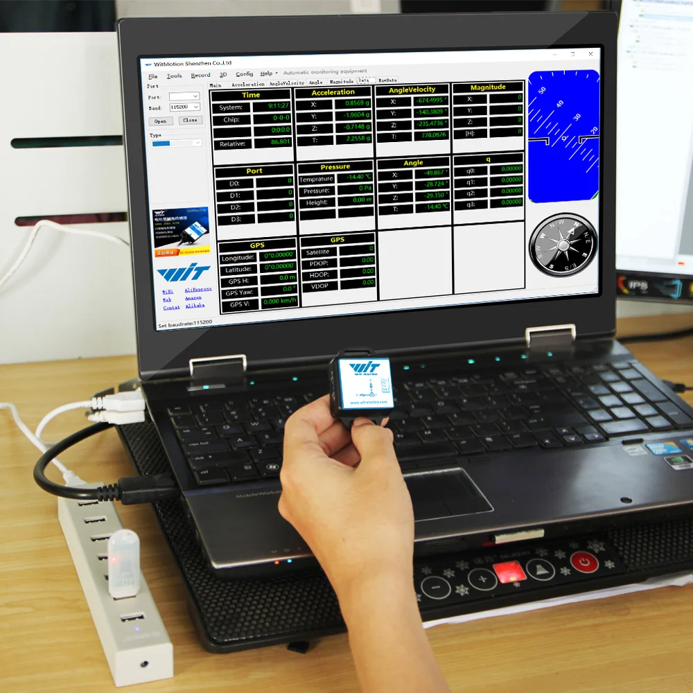 Bluetooth Цифровой Инклинометр компас, BWT901CL AHRS акселерометр+ гироскоп+ Угол+ магнитометр(XYZ, 200 Гц, MPU9250) для ПК/Android/MCU