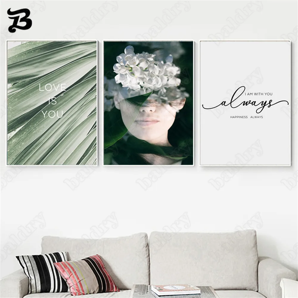 

Canvas Painting Woman Flower Wall Art Surrealism Nordic Modern Posters and Prints Wall Pictures for Living Room Home Wall Decor