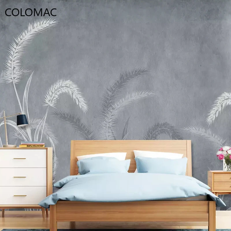

Colomac Custom Nordic Style Minimalist Foxtail Wallpaper Living Room Background Mural Wall Stickers Home Decor Dropshipping