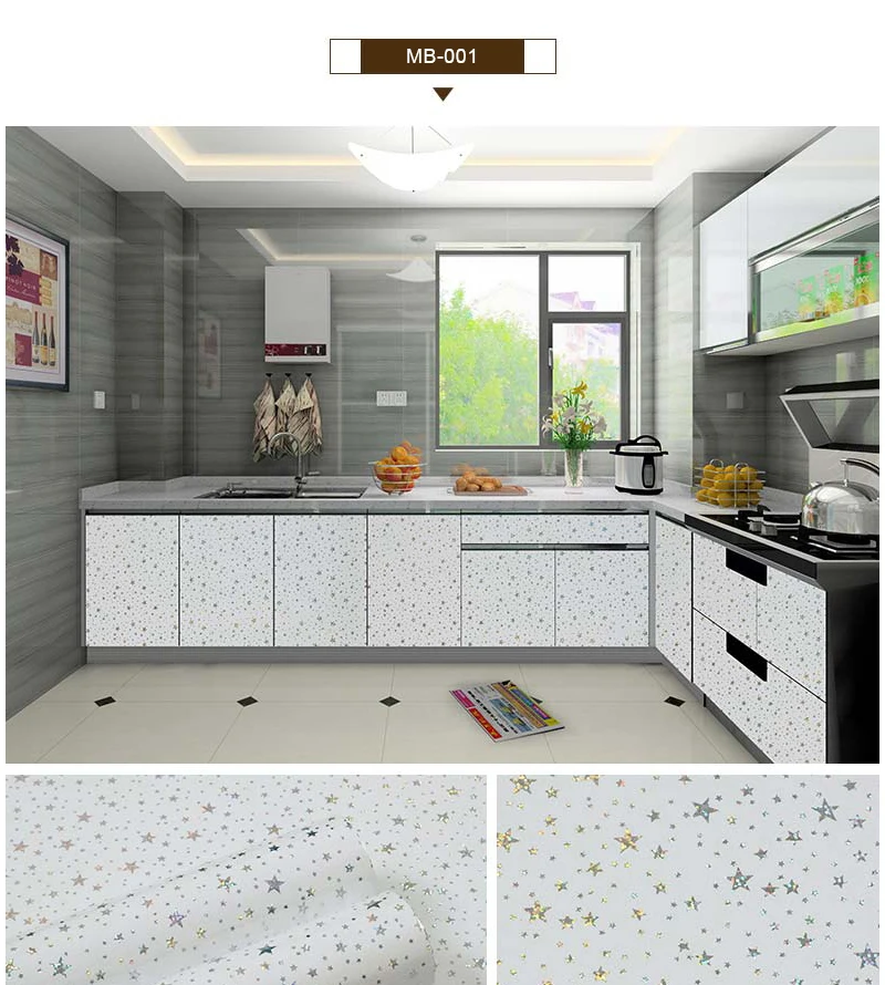 Виниловые самоклеящиеся обои Белые Водонепроницаемые маслостойкие наклейки для