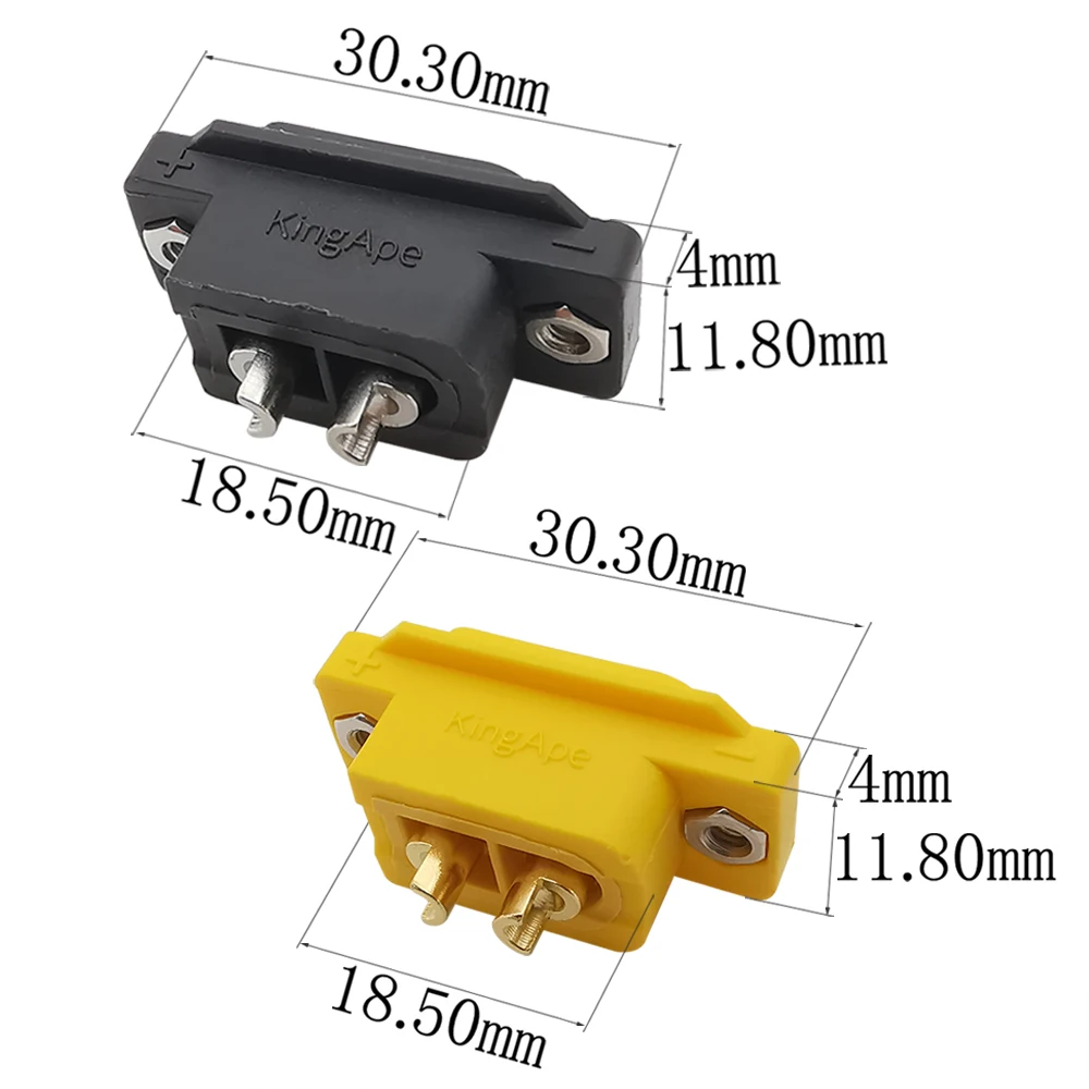 1/2/5Pcs XT60E Female Plug Battery Connector Ni Plated Large Current XT60E-F Panel Mount Fixed DIY RC Electric Car Socket Adapte - купить по