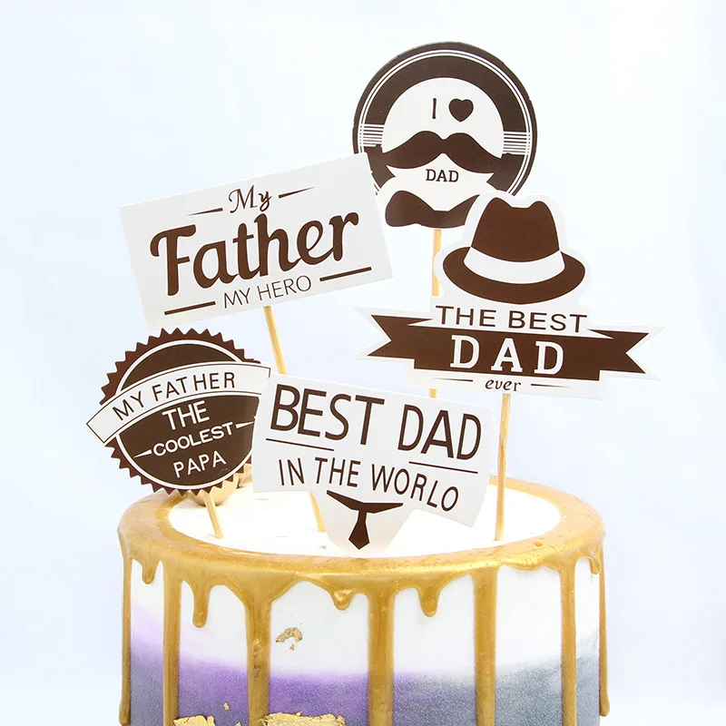 1 комплект торт с надписью Happy Father's Day лучший папа я люблю тебя супер герой