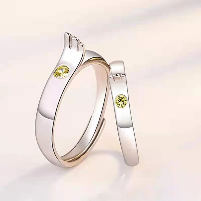 

E56A Couple Rings for Women Men Adjustable Couple Matching Promise Wedding Ring