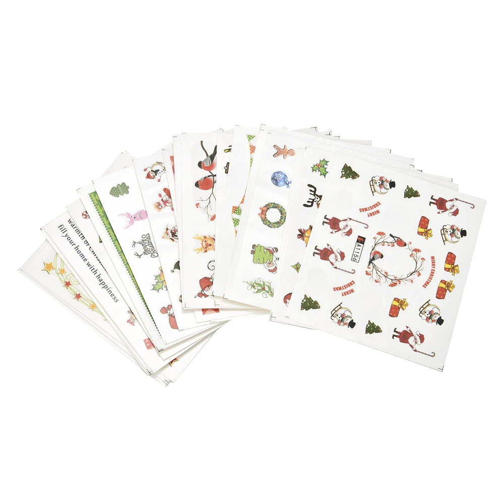 

24Pcs/Set 3D Nails DIY Accessories Christmas tree Nail Art Stickers Decals Nail Art Decoration Santa Claus Christmas socks