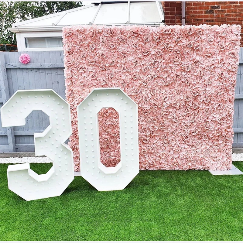 

60x40cm Artificial Flowers DIY Wedding Decoration Flower Wall Panels Silk Rose Flower Pink Romantic Wedding Backdrop Decor
