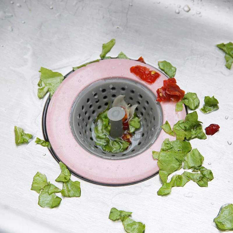 

1PCS Waste Plug Sink Filter Portable Silicone Sink Strainer Waste Collector Kitchen Bathroom Accessories Colanders Strainers