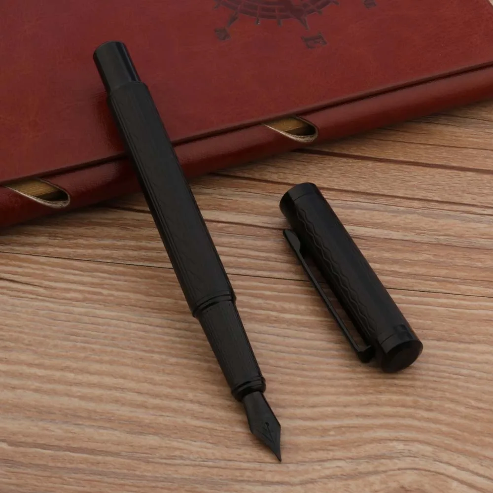 Set Matte Black Titanium Black Nib Pen Fude Bending Office School Supplies