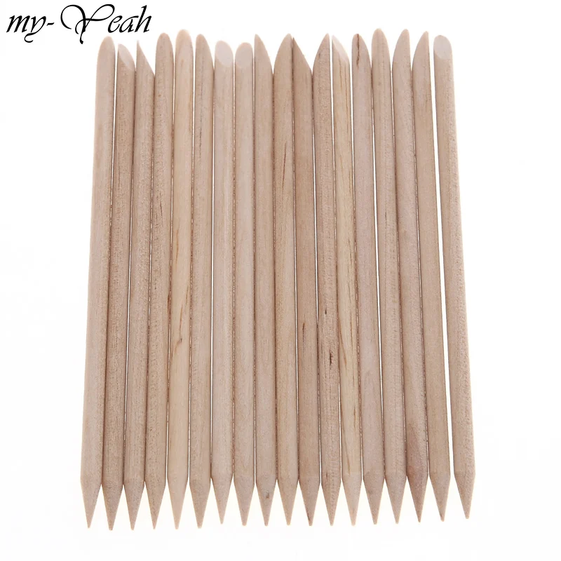100 шт. инструмент для маникюра с двойным концом деревянная палочка удаления