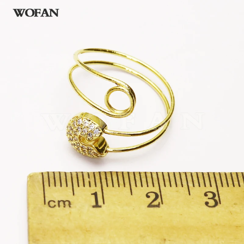 

10 Pcs New design Round Clip rings Zircon rings Open rings jewelry Rings jewelry rings Gold color rings women Rings51339