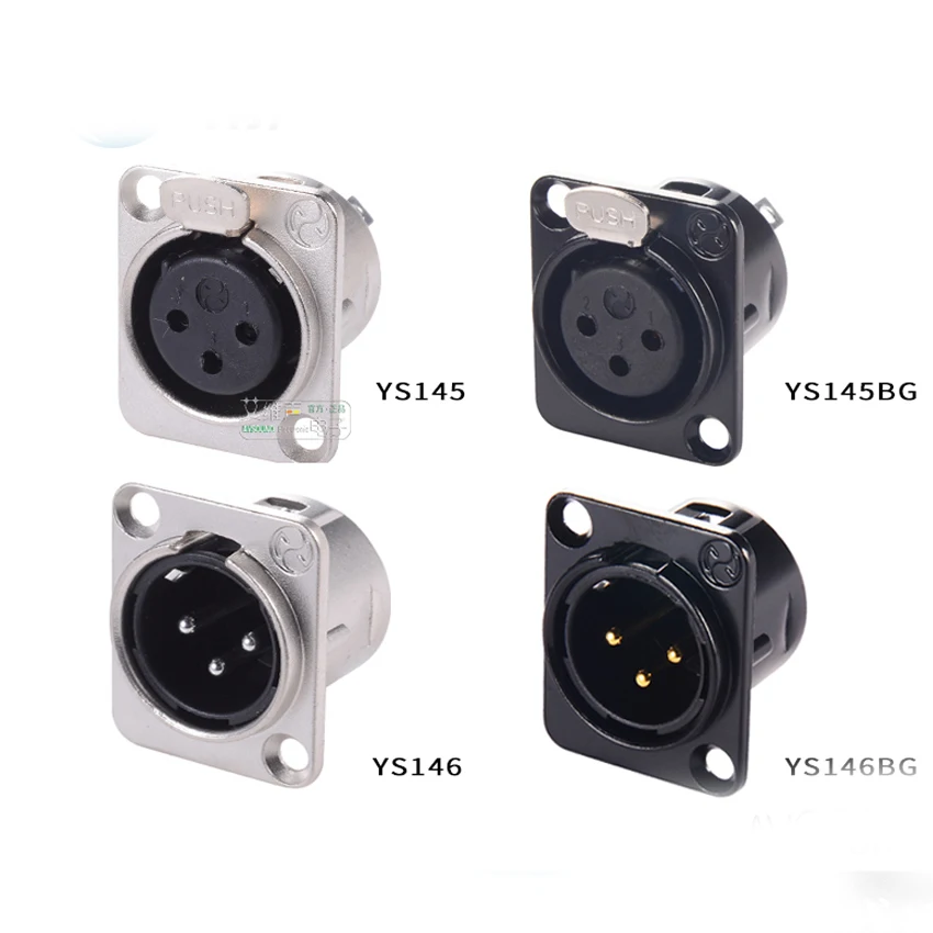 

5PCS/Lot YS145/YS146 XLR Female/Male Socket/Jack Connector PCB Panel Mounting Type 3P 3-Poles
