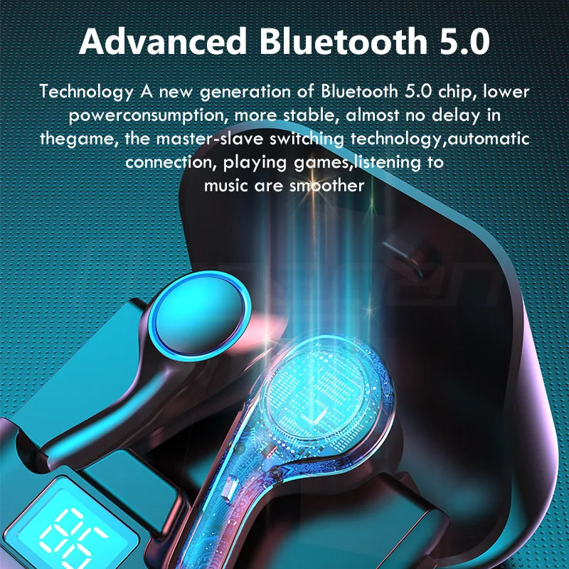 

9D Stereo Bluetooth V5.0 Earphones TWS Wireless Headphones Touch Control With Microphone Sport Gaming Waterproof Earbuds Headset