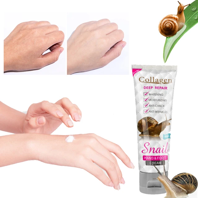 Snail Collagen Hand & Foot Cream 80ml Moisturizing Repair Dry Crack Skin Body Lotion Whitening Hydrating Hand Foot Care Cream 1